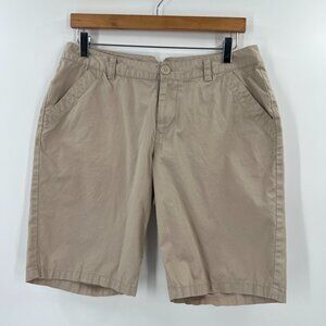 Columbia Kenzie Cove Bermuda Shorts Women's 10 Tan‎ Khaki Cotton Chino Hiking